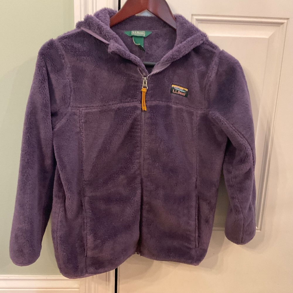 Kids’ LLBean high pile  fleece jacket. Size M (10-12).